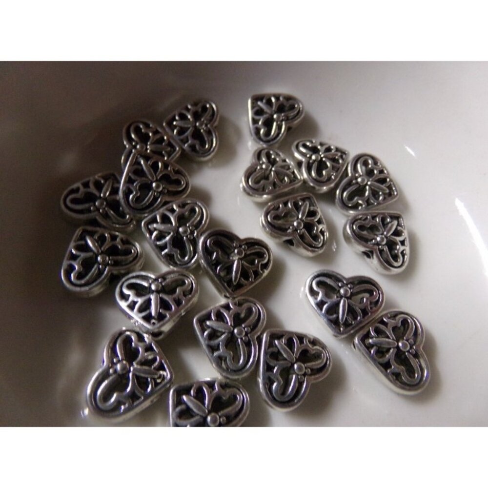 Butterfly Design Heart Spacer Beads
